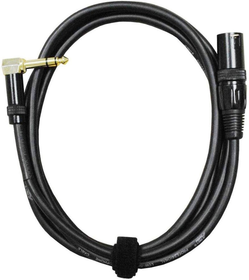 Audio2000's E14106 1/4" TRS Right Angle to XLR Male 6Ft Audio Cable, 22 AWG Copper Shield Balanced Cable, Flexible Soft Rubber Jacket, Made ofGgold-plated Brass