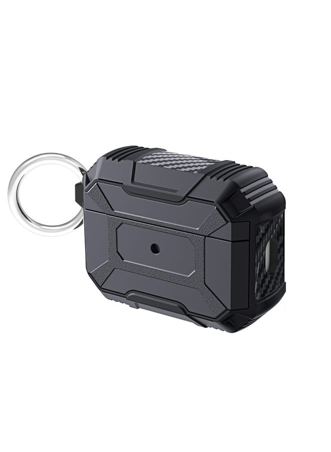 Case Cover For AirPods Pro 2 Battle Armor Four-corner Shockproof Earphone Protective Cover Black