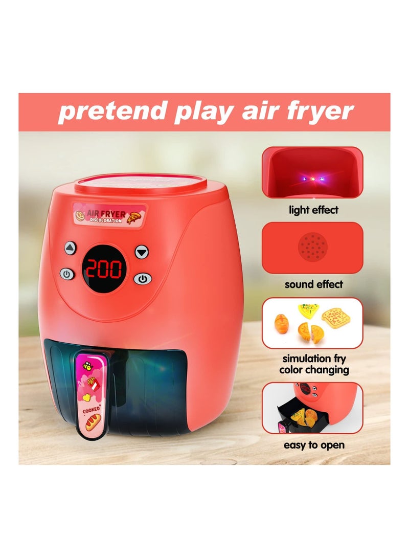 Kids Air Fryer with Play Food, Toddler Toys, Kitchen Cooking Toys Set, Pots and Pans Playset, Fake for 3 4 Year Old Girl Boy Gifts - Image 3