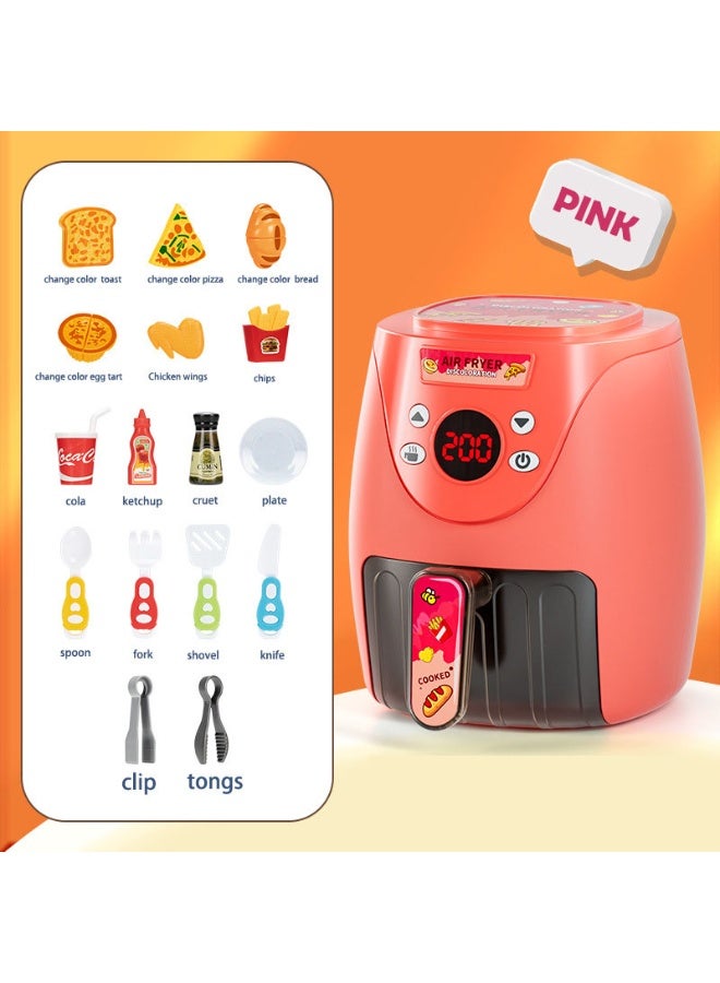 Kids Air Fryer with Play Food, Toddler Toys, Kitchen Cooking Toys Set, Pots and Pans Playset, Fake for 3 4 Year Old Girl Boy Gifts - Image 1
