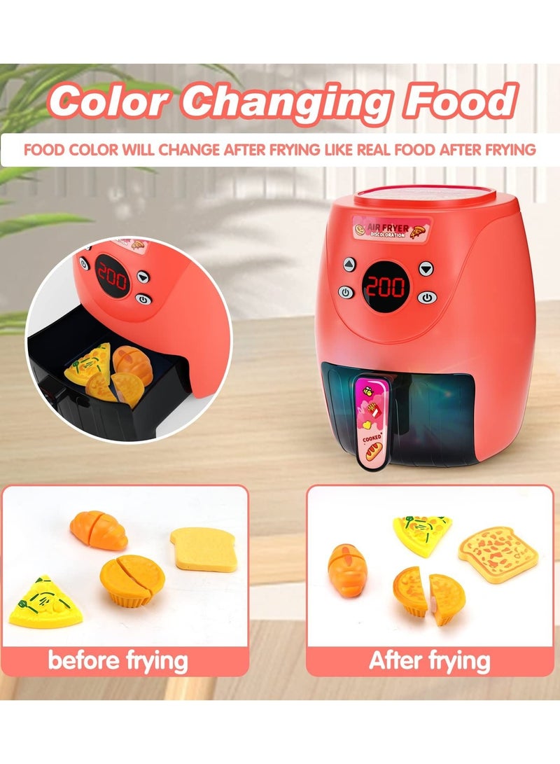 Kids Air Fryer with Play Food, Toddler Toys, Kitchen Cooking Toys Set, Pots and Pans Playset, Fake for 3 4 Year Old Girl Boy Gifts  - Image 4
