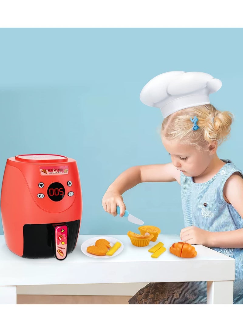 Kids Air Fryer with Play Food, Toddler Toys, Kitchen Cooking Toys Set, Pots and Pans Playset, Fake for 3 4 Year Old Girl Boy Gifts  - Image 5