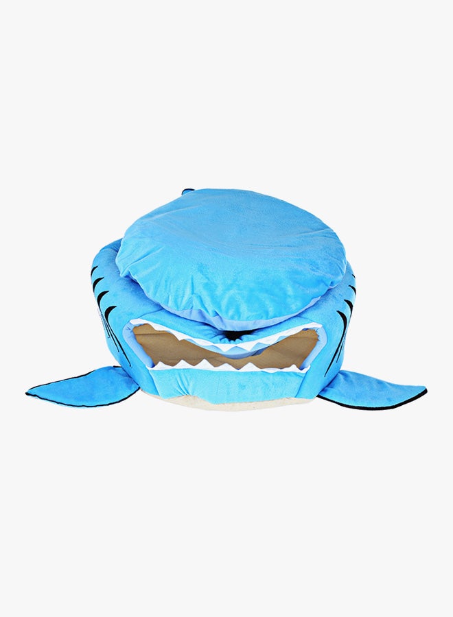 Generic Shark Mouth Shape Doghouse With Removable Cushion Blue Medium  - Image 5