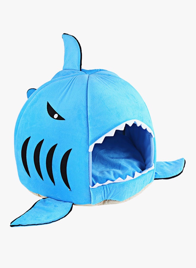 Generic Shark Mouth Shape Doghouse With Removable Cushion Blue Medium  - Image 3