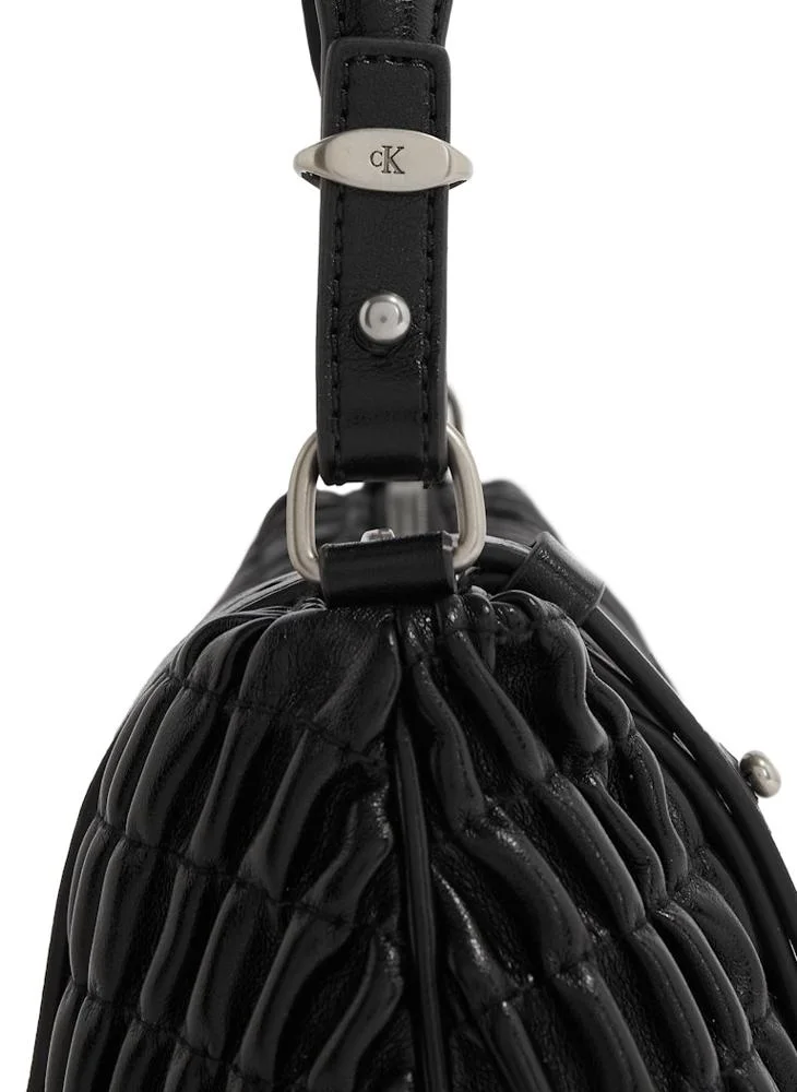 Calvin Klein Jeans Ruched Drop Zip through Shoulder Bag