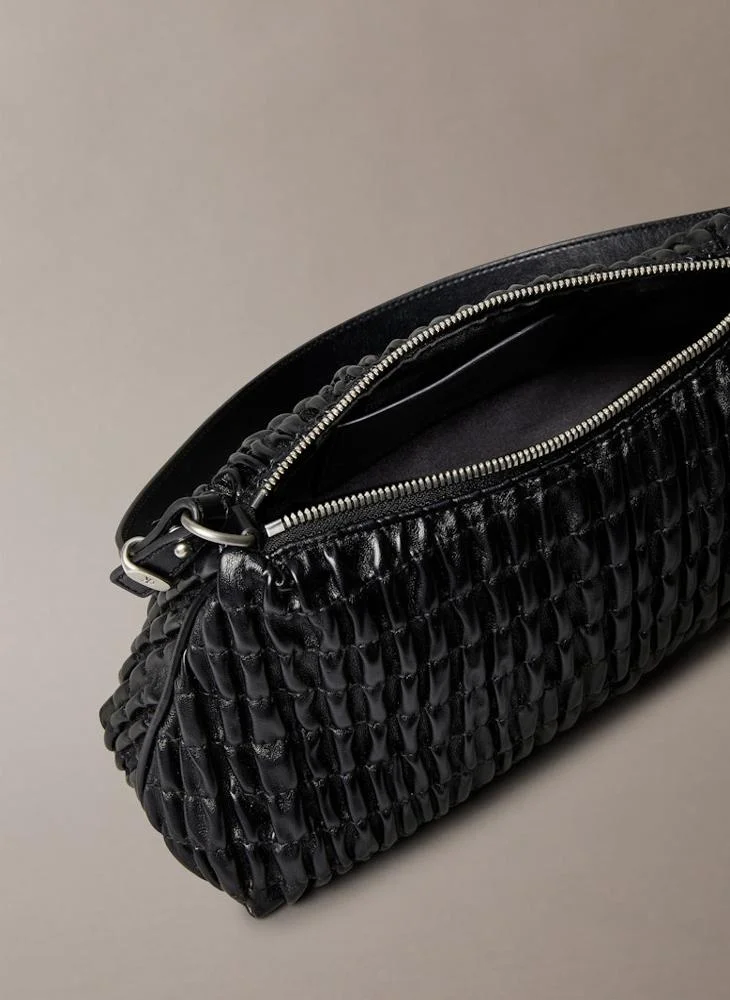 Calvin Klein Jeans Ruched Drop Zip through Shoulder Bag