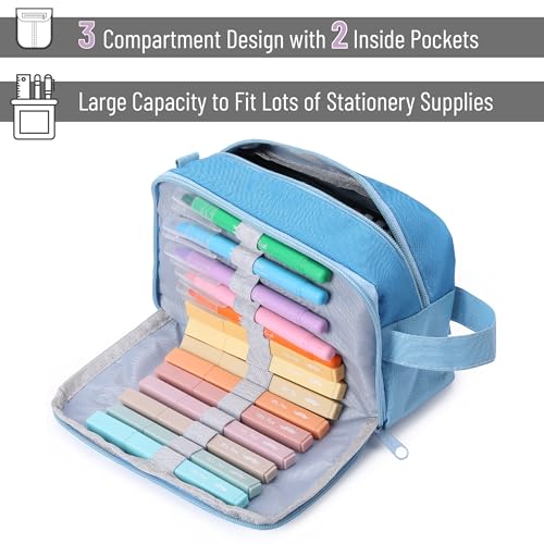 Mr. Pen- Large Capacity Pencil Case, Blue, Pencil Pouch, Pencil Bag, Pen Case, Pen Pouch - Image 3