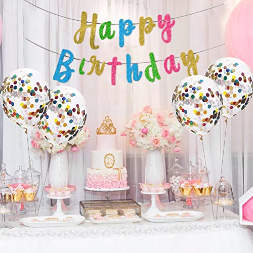 AMFIN® Happy Birthday Banner/Multicolor Combo Decoration, Confetti Multi Balloon, Multi Hapy Birthday Banner, Kids Multi Combo Balloon, Multicolor Balloon for Birthday - Image 2