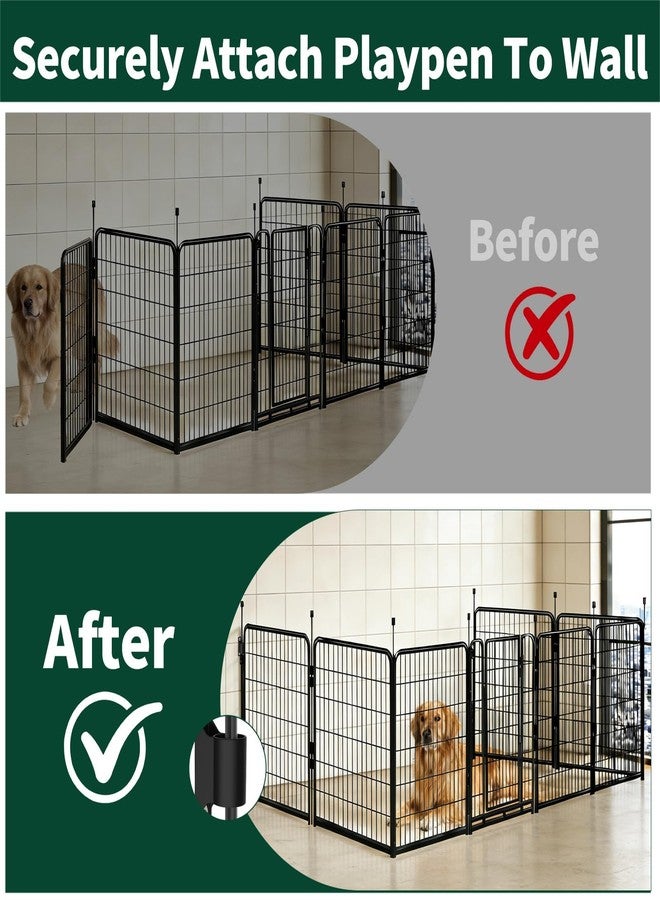F-pianwe 4-Pack Fence to Wall Anchor for Dog Playpen, Heavy-Duty Playpen Stabilizer for Indoor/Outdoor, Yard, Doorway, Fireplace Use, Universal Fit (Black) - Image 2