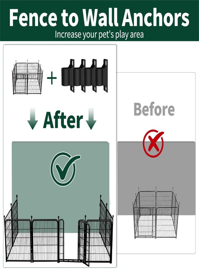 F-pianwe 4-Pack Fence to Wall Anchor for Dog Playpen, Heavy-Duty Playpen Stabilizer for Indoor/Outdoor, Yard, Doorway, Fireplace Use, Universal Fit (Black) - Image 4