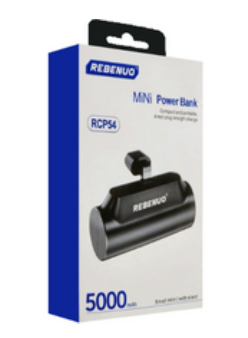 REBENUO Mini Power Bank 5000mAh – Ultra-Compact Portable Charger with USB Output, Fast Charging Support, Lightweight Pocket-Size External Battery Backup for iPhone, Android, and USB Devices – Travel-Friendly Power Bank - Image 1