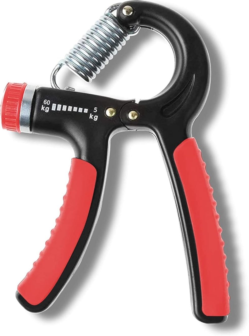 Hand Grip Adjustable Forearm Forearm Gripper 5-60 kg (11-132) Lbs Accessories Gym Home Rehabilitation Hand and Fingers Portable Equipment (Red)