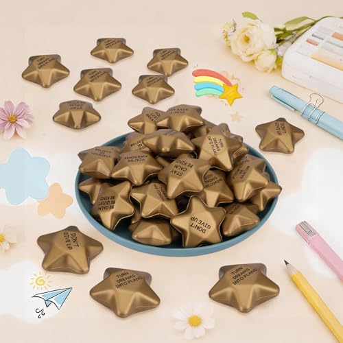 SHQDD 100PCS Stress Balls Star Stress Balls for Adults Kids Motivational Quotes Soft Foam Stress Relief Squeeze Toys Office Classroom Stress Relief Gifts Student Prizes Motivational216 Inch - Image 5