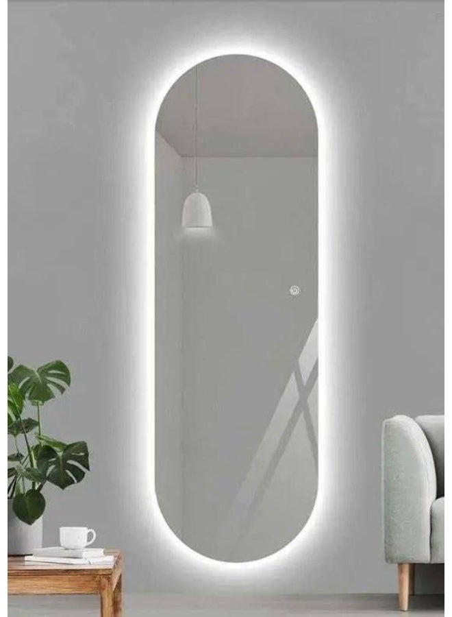 Long plastic wall mirrors (150 x 50 cm) with double-sided adhesive for self-installation - modern decorative mirrors for bedroom and entryway - Image 1