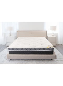 Almutlaq Furniture Glitter Latex Euro-Top Hybrid - Latex Foam and Pocket Springs Mattress For Premium Sleep Comfort Experience And Temperature Regulation - King Size 200x180x29 CM - Color: White Grey Black  - Image 3