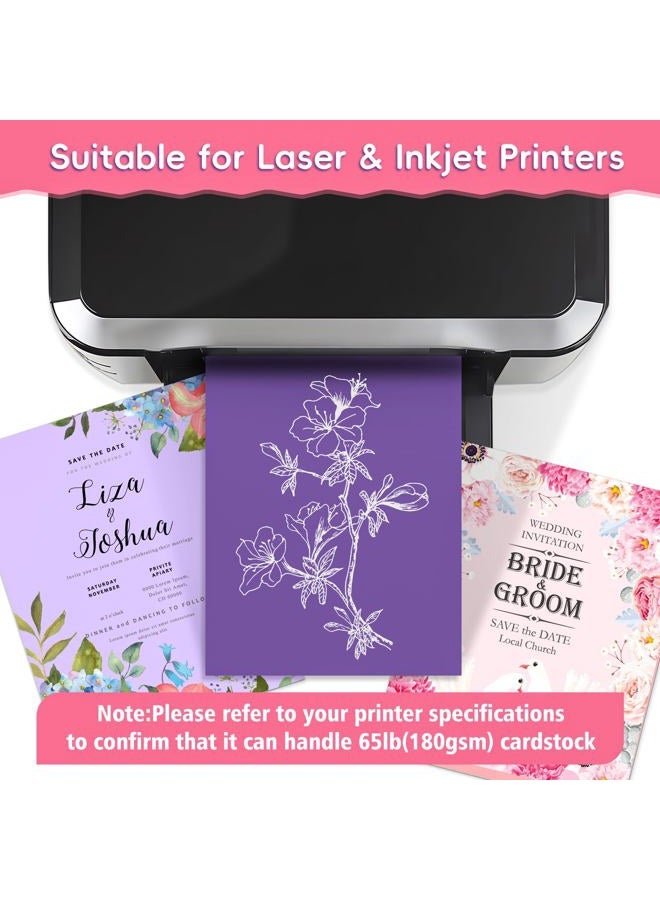 FloraSea 120 Sheets Colored CardStock, 180gsm/65lb 24 Colors Cardstock Print Paper 8.5 x 11 Inches, Double Sided Printed Card Stock Paper for Kids Scrapbook School Office Printing DIY Craft - Image 5