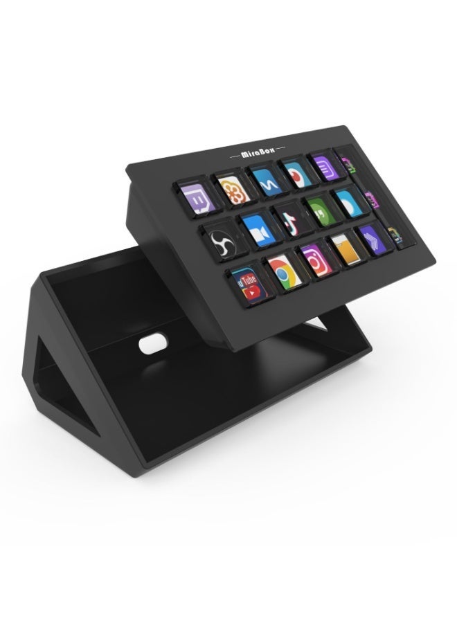 MiraBox Streamdeck Visual Control Console with 15 Custom Keys, Touchscreen Dial, Smart Streaming Keyboard for OBS and Workflows - Image 1