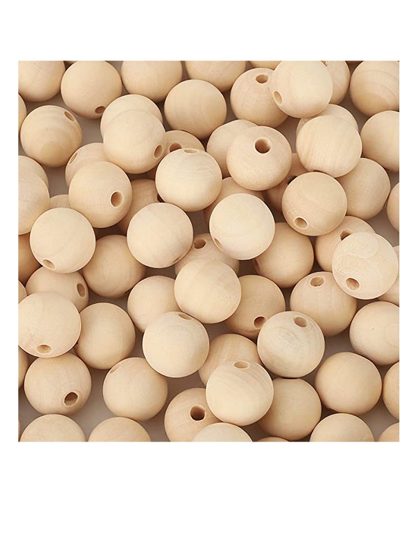 SOLARAE خرز خشبي طبيعي، خرز خشبي غير مكتمل، مناسب لتزيين المنزل والعطلات، لصنع الزينة والحرف اليدوية، - Image 1