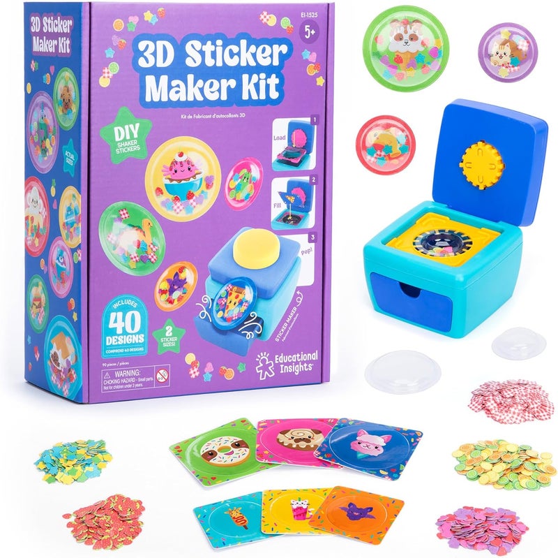 Educational Insights 3D Sticker Maker Kit - Craft Kit for Kids, Mess Free Activity, Make Your Own Sticker Machine, DIY Puffy Stickers for Kids, Creative Gifts for Boys & Girls Ages 5+ - Image 1