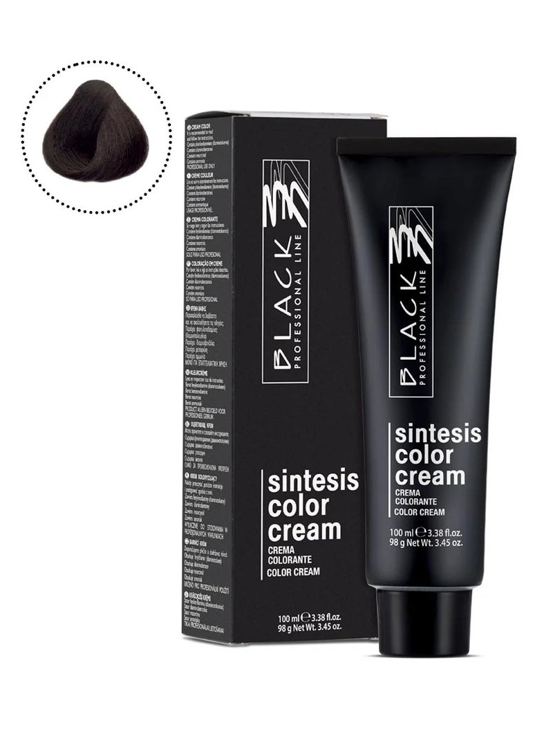 Black Professional Line Sintesis Hair Color Cream 4.00 Intense Light Brown - 100ml - Image 1