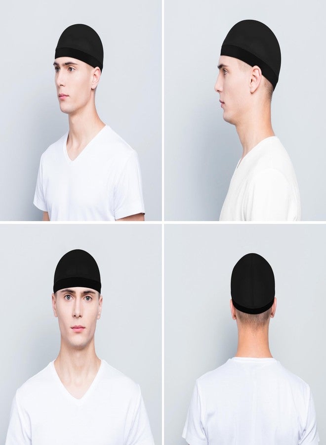 Sibba 3 Pieces Unisex Satin Silky Wave Caps 360 540 720 Wave Elastic Band Silky Durag Headwear Stockings Wig Beanie Cap (Coffee) - Image 4