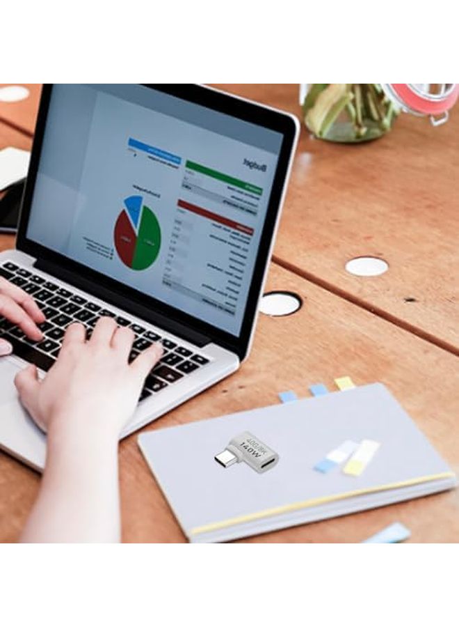 USB C Right Angle Adapter 140W PD Fast Charging Cable C Male To C Female Side Bend - Image 5