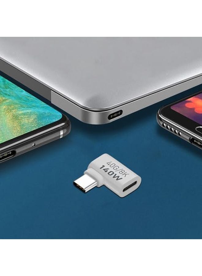 USB C Right Angle Adapter 140W PD Fast Charging Cable C Male To C Female Side Bend - Image 4