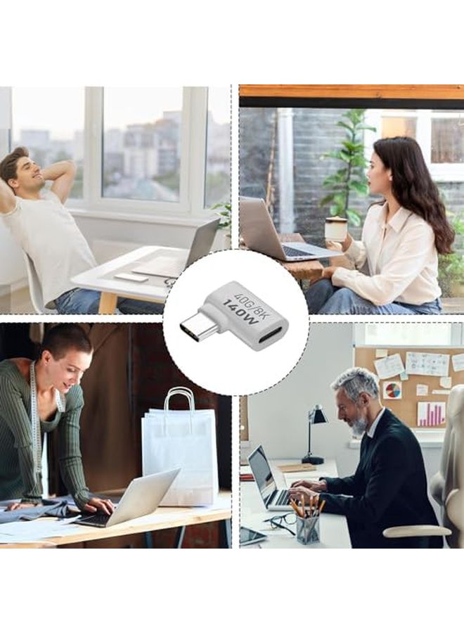 USB C Right Angle Adapter 140W PD Fast Charging Cable C Male To C Female Side Bend - Image 3