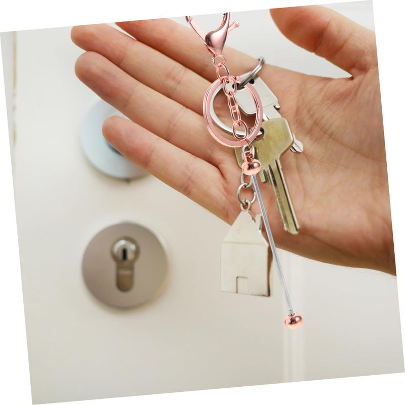Stainless Steel Keychains Beadable Key Chain Car Key Rose Gold - Image 5
