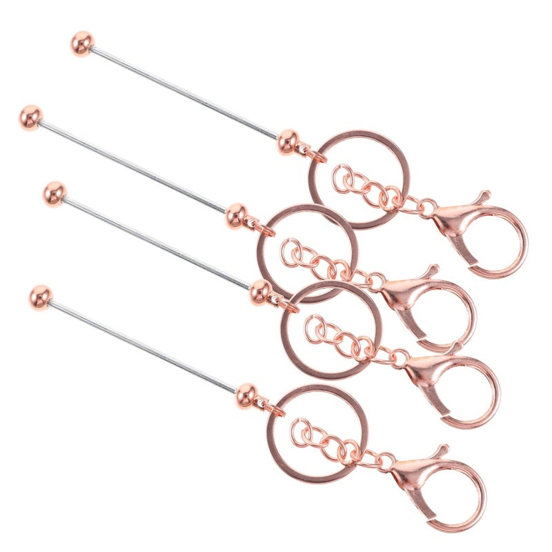 Stainless Steel Keychains Beadable Key Chain Car Key Rose Gold - Image 2