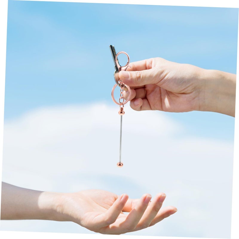 Stainless Steel Keychains Beadable Key Chain Car Key Rose Gold - Image 3