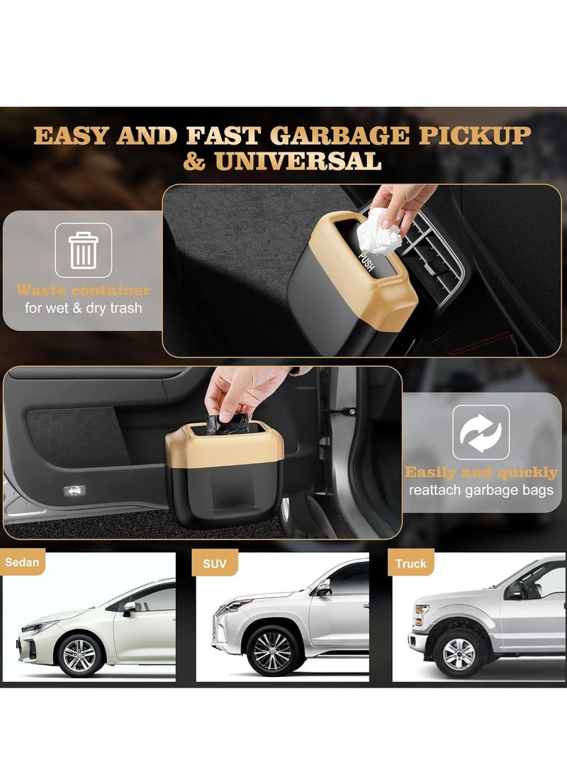 Generic - Car Trash Can with Lid Built-in Storage Garbage Bag Leakproof Vehicle Trash Car Accessories for Interior Mini Garbage Bin for Automotive Home Office Kitchen Bedroom with 30pcs Trash Bags - Image 1