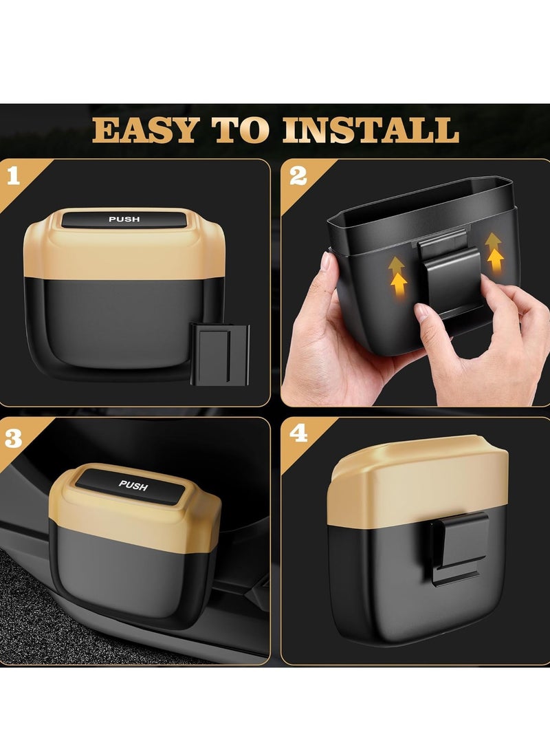 Generic - Car Trash Can with Lid Built-in Storage Garbage Bag Leakproof Vehicle Trash Car Accessories for Interior Mini Garbage Bin for Automotive Home Office Kitchen Bedroom with 30pcs Trash Bags - Image 1