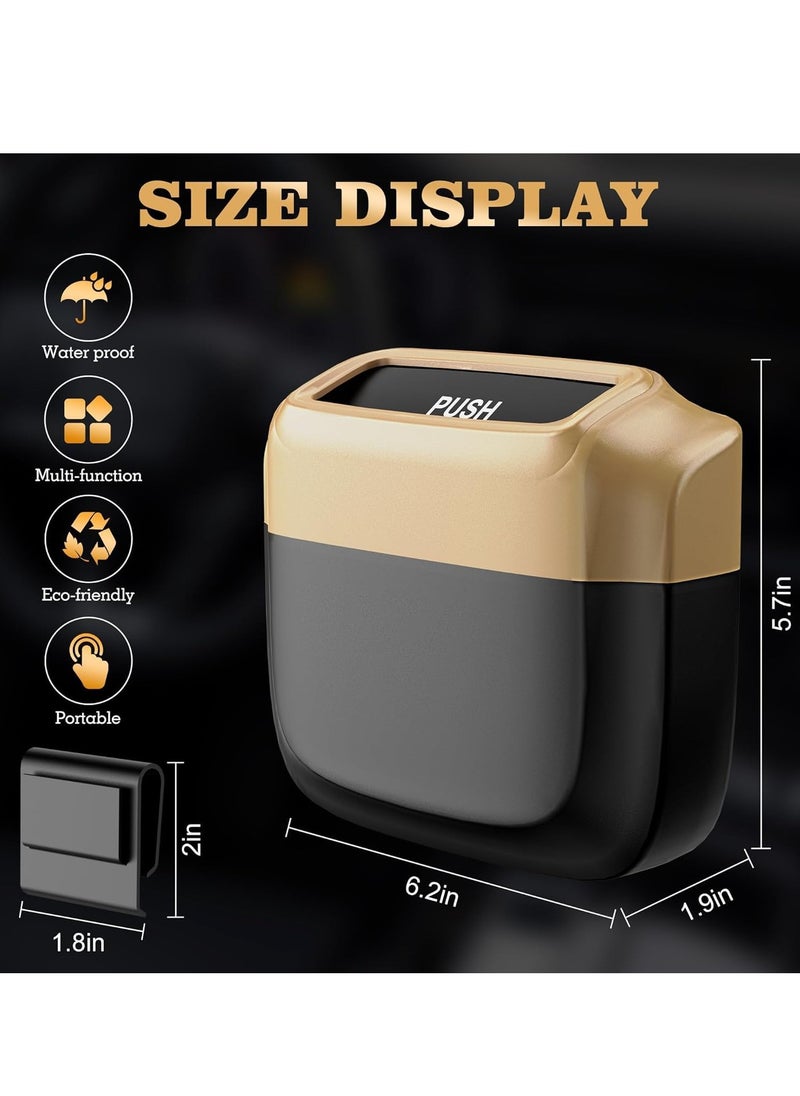 Generic - Car Trash Can with Lid Built-in Storage Garbage Bag Leakproof Vehicle Trash Car Accessories for Interior Mini Garbage Bin for Automotive Home Office Kitchen Bedroom with 30pcs Trash Bags - Image 1