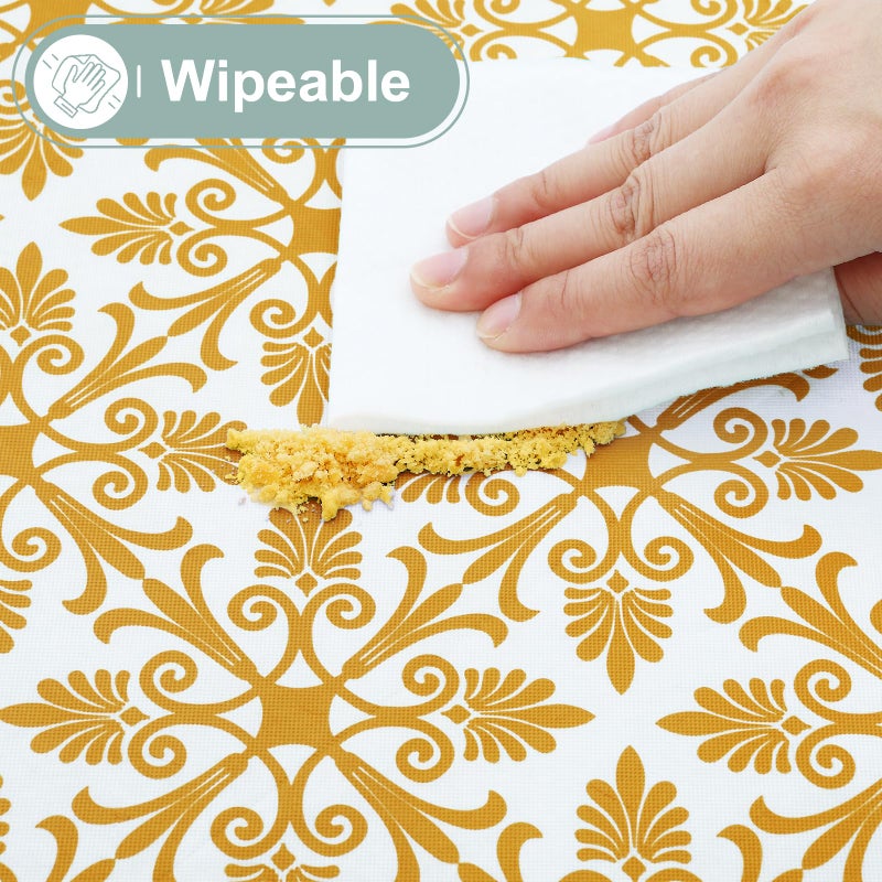 Misaya Rectangle Table Table Table Cloth مرنة الفانيلا المائدة المدعومة المدعومة 100 ٪ غطاء بلاستيكي مقاوم للماء يناسب طاولات قابلة للطي 5 أقدام للتخييم في الهواء الطلق (الذهب 30 "" × 60 "") - Image 4