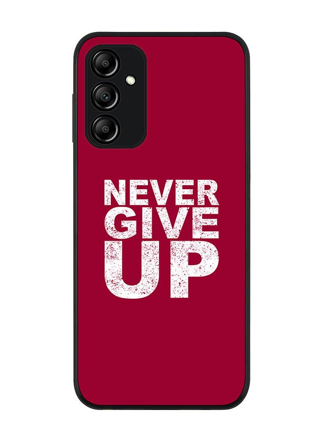 Stylizedd Rugged Black edge case for Samsung Galaxy M14 5G Slim fit Soft Case Flexible Rubber Edges Anti Drop TPU Gel Thin Cover -  Never ever give up - Image 1
