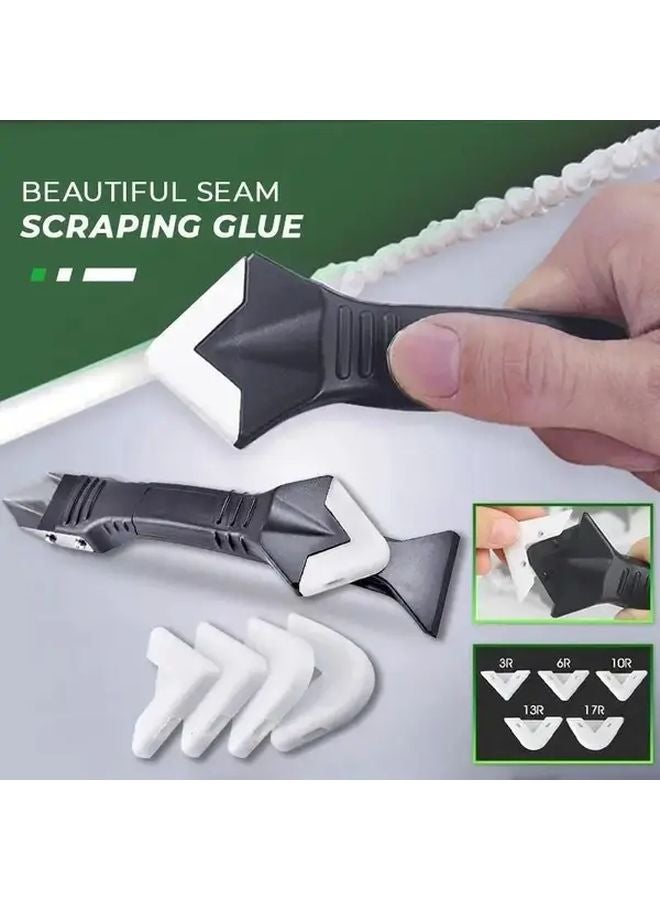 3 In 1 Heavy Duty Silicone Scraper Tool Kit Black Adhesive Remover Roller Blade - Image 2
