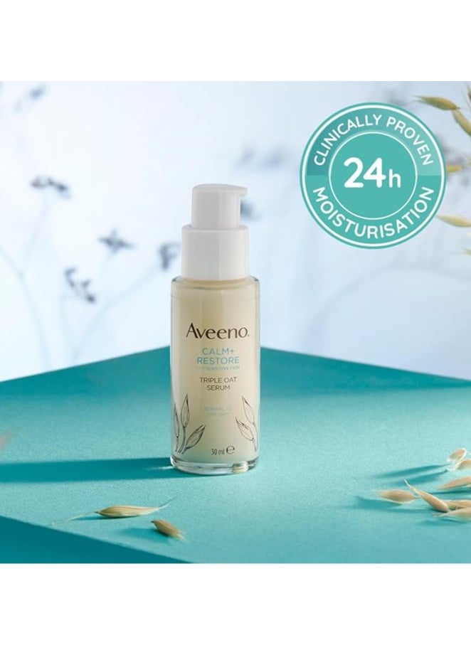 مصل الشوفان الثلاثي Face CALM+RESTORE من Aveeno، ترطيب على مدار 24 ساعة، للبشرة الحساسة، مع مركب الشوفان الثلاثي والحمى المهدئة، خالٍ من العطور، 30 مل - pzsku/Z29959EBFB868C3CBC420Z/45/_/1730382837/d32542de-d03b-407c-a5ed-cce3a7c1a43f