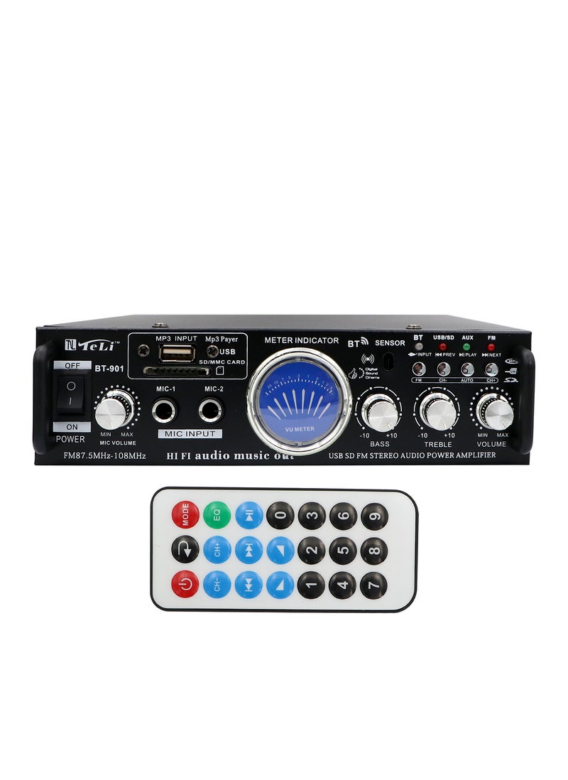 USB SD FM Karaoke Audio Power Amplifier, Black - Image 3