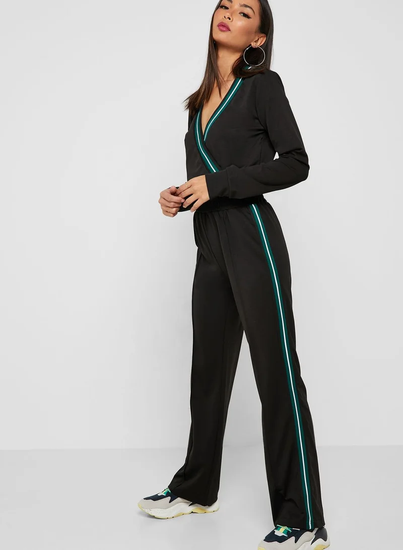 Ginger Contrast Trim Tape Wrap Front Top
