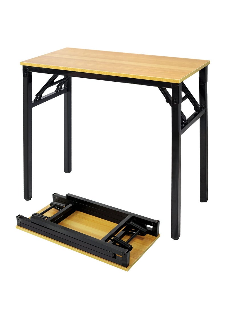 Cool Baby COOLBABY Folding Table Multifunctional Portable Desk Camping Garden Picnic Coffee BBQ - 80x40x75 cm Wood Yellow  - Image 1