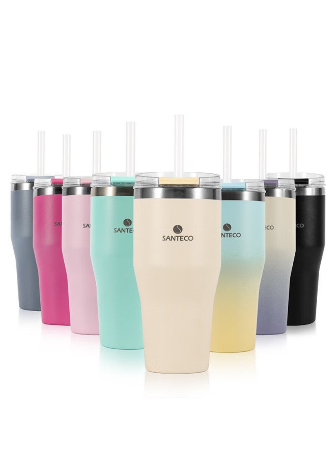 Santeco Large Capacity Water Bottle, Insulated Cup, Portable For Students And Car Use, Coffee Mug, Rock Gray - Image 2