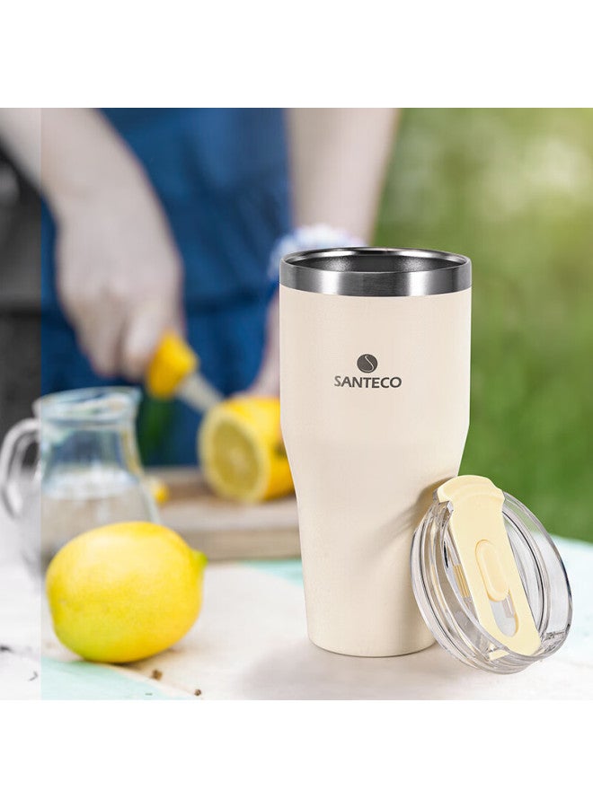 Santeco Large Capacity Water Bottle, Insulated Cup, Portable For Students And Car Use, Coffee Mug, Rock Gray - Image 3