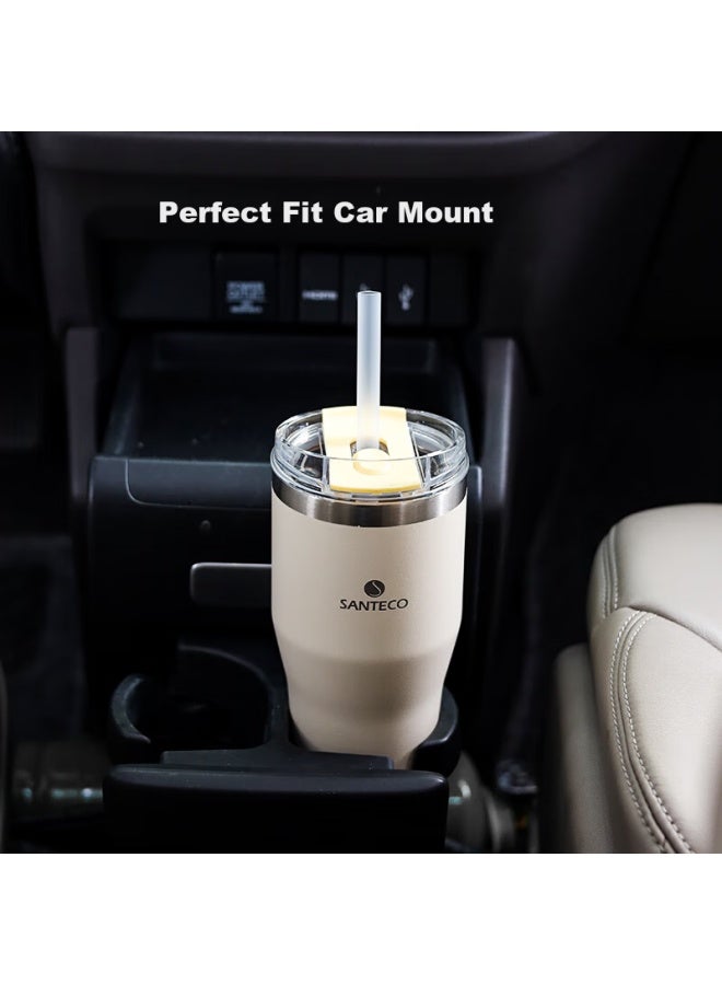 Santeco Large Capacity Water Bottle, Insulated Cup, Portable For Students And Car Use, Coffee Mug, Rock Gray - Image 5