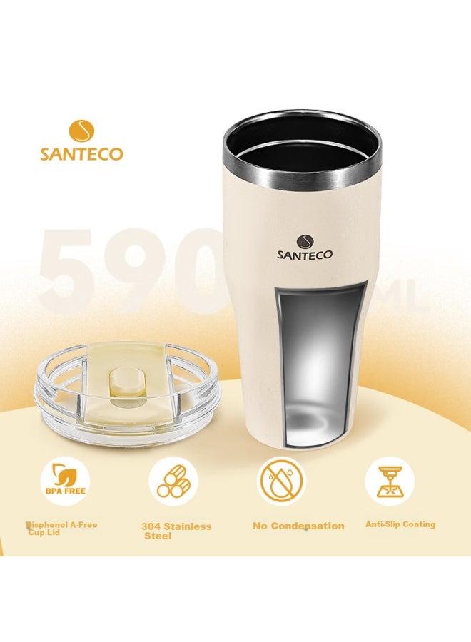 Santeco Large Capacity Water Bottle, Insulated Cup, Portable For Students And Car Use, Coffee Mug, Rock Gray - Image 4
