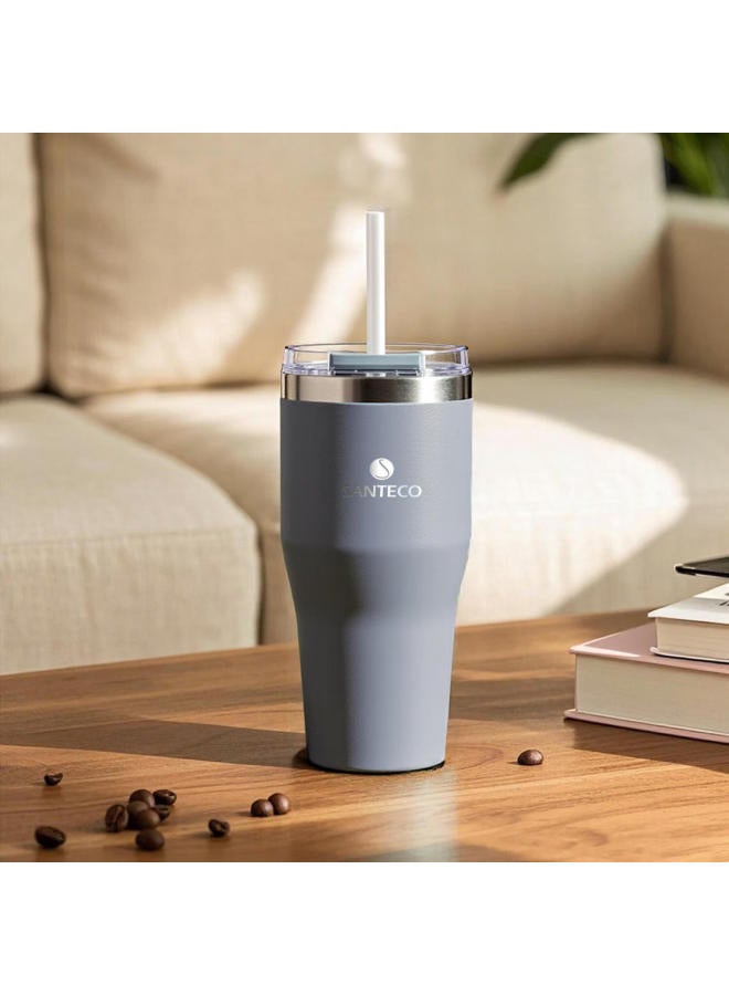 Santeco Large Capacity Water Bottle, Insulated Cup, Portable For Students And Car Use, Coffee Mug, Rock Gray - Image 1