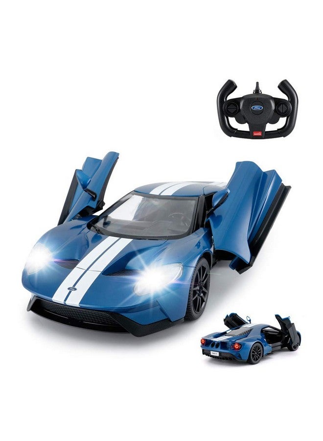 RASTAR Rc Car ; 1/14 Ford Gt Remote Control Rc Race Toy Car For Kids Open Doors By Manual Blue (2.4Ghz) - Image 2