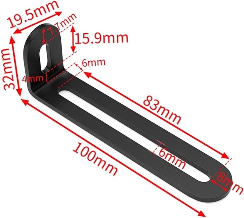 Bed Rail Brackets 6pcs Stainless Steel Adjustable Angle Code Long Hole Activity Furniture Fixer L-Shaped Shelf Bracket Connector(32*100mm) - Image 2