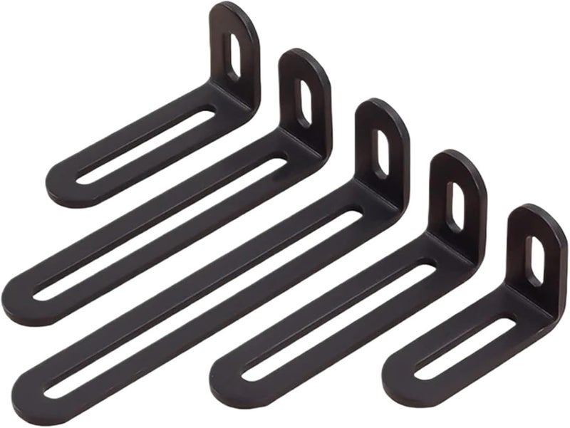 Bed Rail Brackets 6pcs Stainless Steel Adjustable Angle Code Long Hole Activity Furniture Fixer L-Shaped Shelf Bracket Connector(32*100mm) - Image 1
