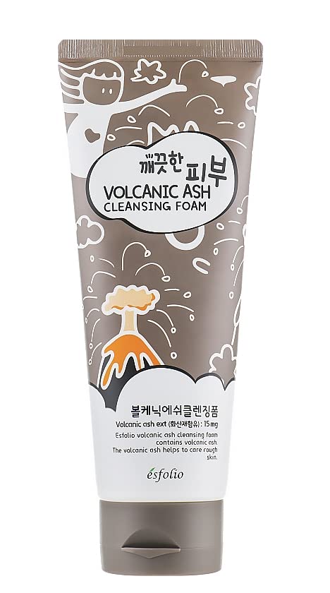 esfolio Volcanic Ash Cleansing Foam  Deep Pore Cleanser for Oily  AcneProne Skin  Hydrating Facial Wash with  Natural Ingredients  Gentle Foaming Cleanser for Sensitive Skin 529oz  150g